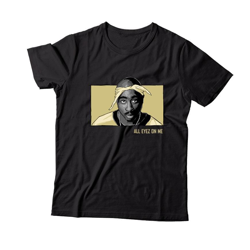 2 Pac T-Shirt Match Cactus Jack x Air Max 1 Saturn Gold (Black)