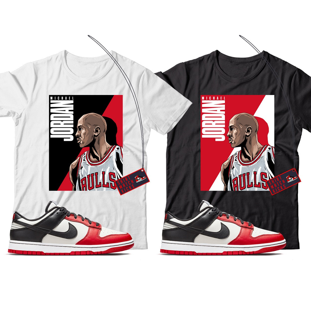 MJ(3) T-Shirt Match Nike Dunk Low NBA 75th Anniversary Chicago