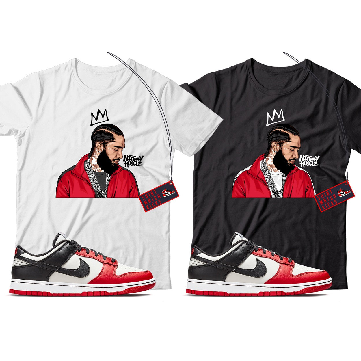 Nipsey T-Shirt Match Nike Dunk Low NBA 75th Anniversary Chicago