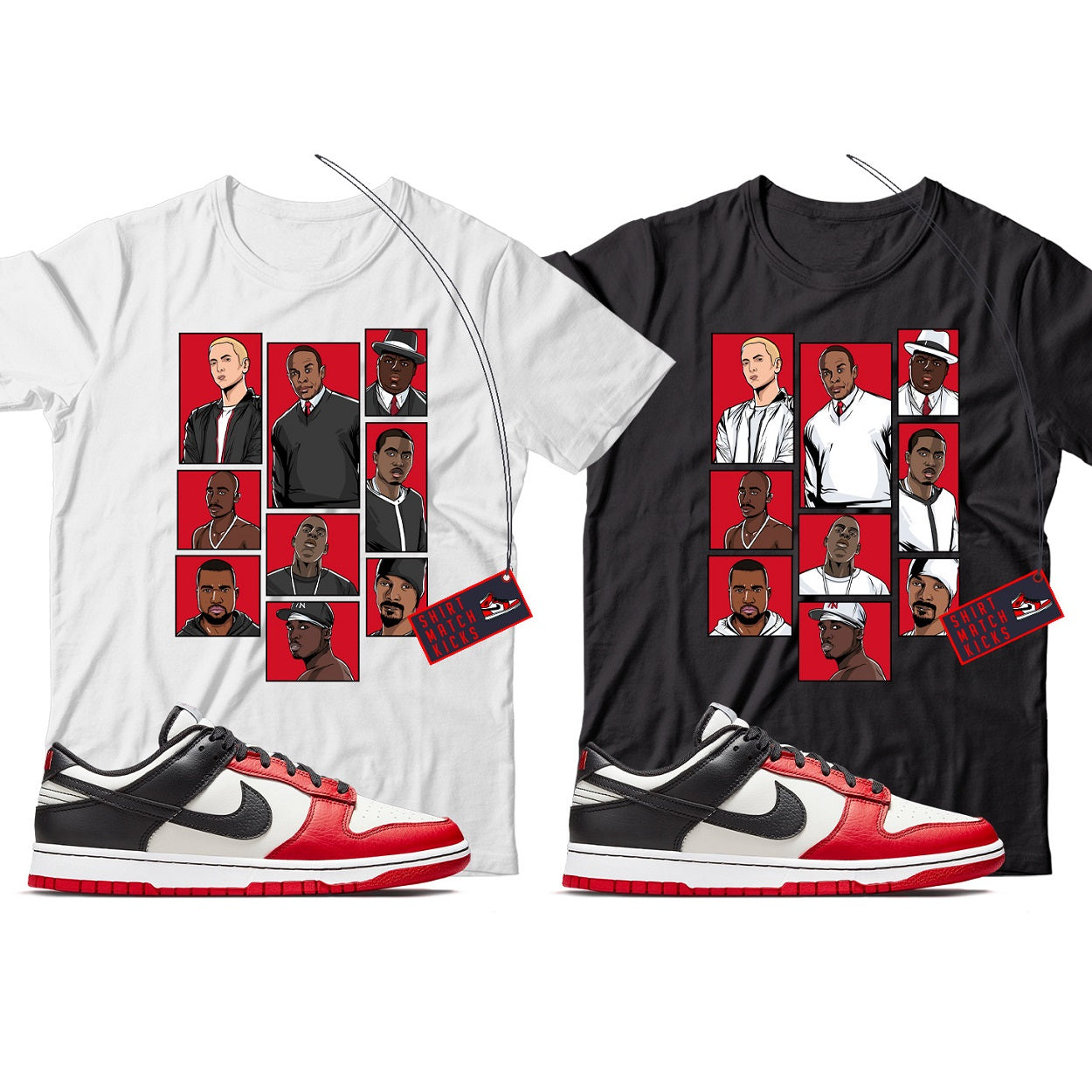 Rap T-Shirt Match Nike Dunk Low NBA 75th Anniversary Chicago