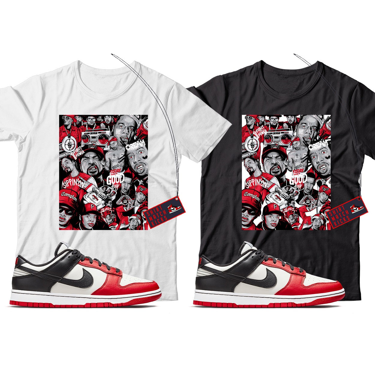 Rap(2) T-Shirt Match Nike Dunk Low NBA 75th Anniversary Chicago