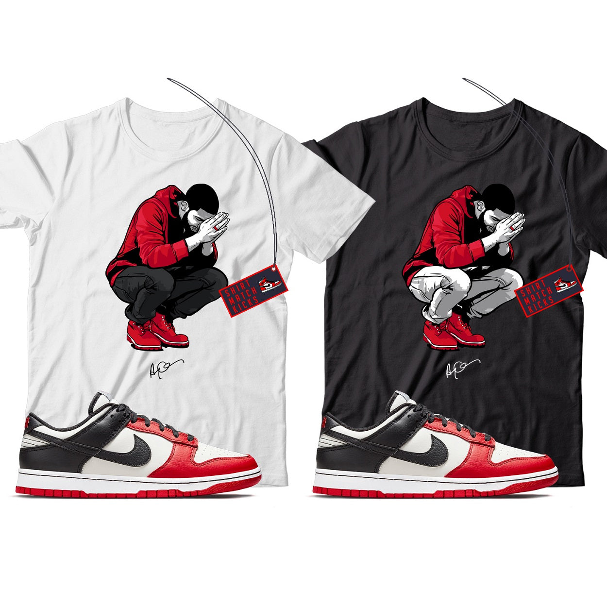 Drizzy T-Shirt Match Nike Dunk Low NBA 75th Anniversary Chicago