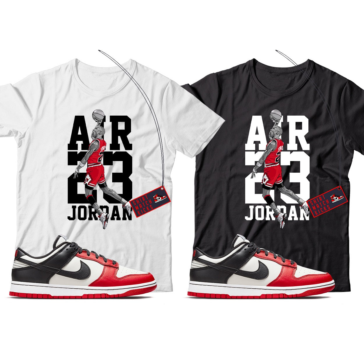 MJ T-Shirt Match Nike Dunk Low NBA 75th Anniversary Chicago