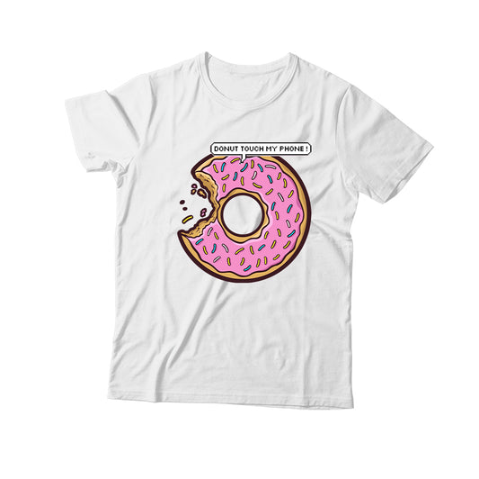 Donut Touch My Phone T-Shirt - White/Black