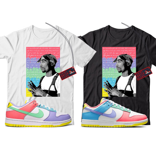 2 Pac(2) T-Shirt Match Nike Dunk Low SE Easter Candy
