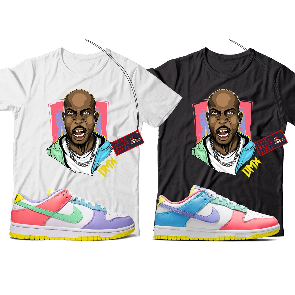 X T-Shirt Match Nike Dunk Low SE Easter Candy