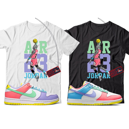 MJ T-Shirt Match Nike Dunk Low SE Easter Candy