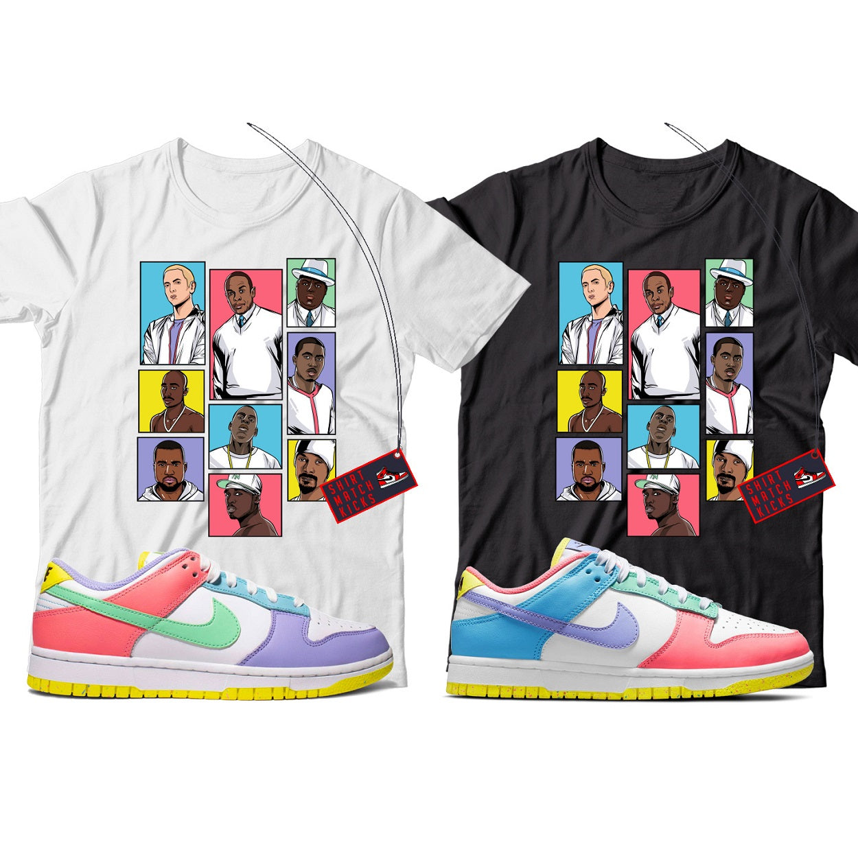 Rap T-Shirt Match Nike Dunk Low SE Easter Candy