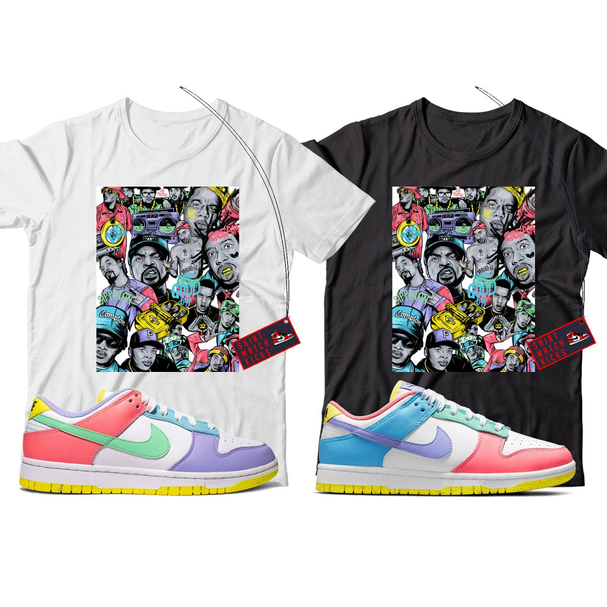 Rap(2) T-Shirt Match Nike Dunk Low SE Easter Candy