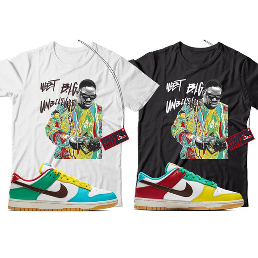 Biggie T-Shirt Match Nike Dunk Low Free 99 White