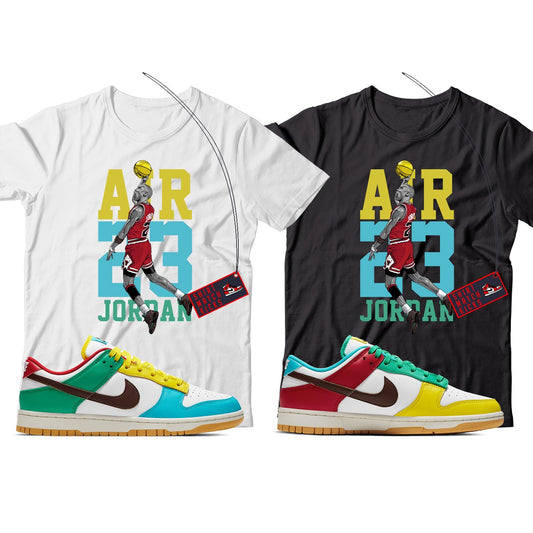 MJ T-Shirt Match Nike Dunk Low Free 99 White