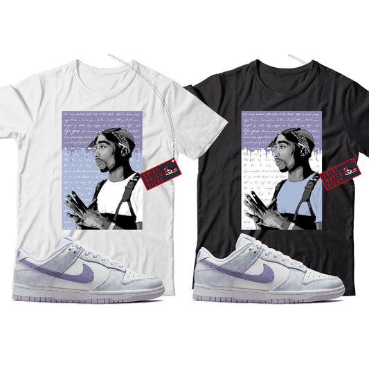 2 Pac(2) T-Shirt Match Nike Dunk Low Purple Pulse