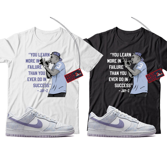 JZ T-Shirt Match Nike Dunk Low Purple Pulse