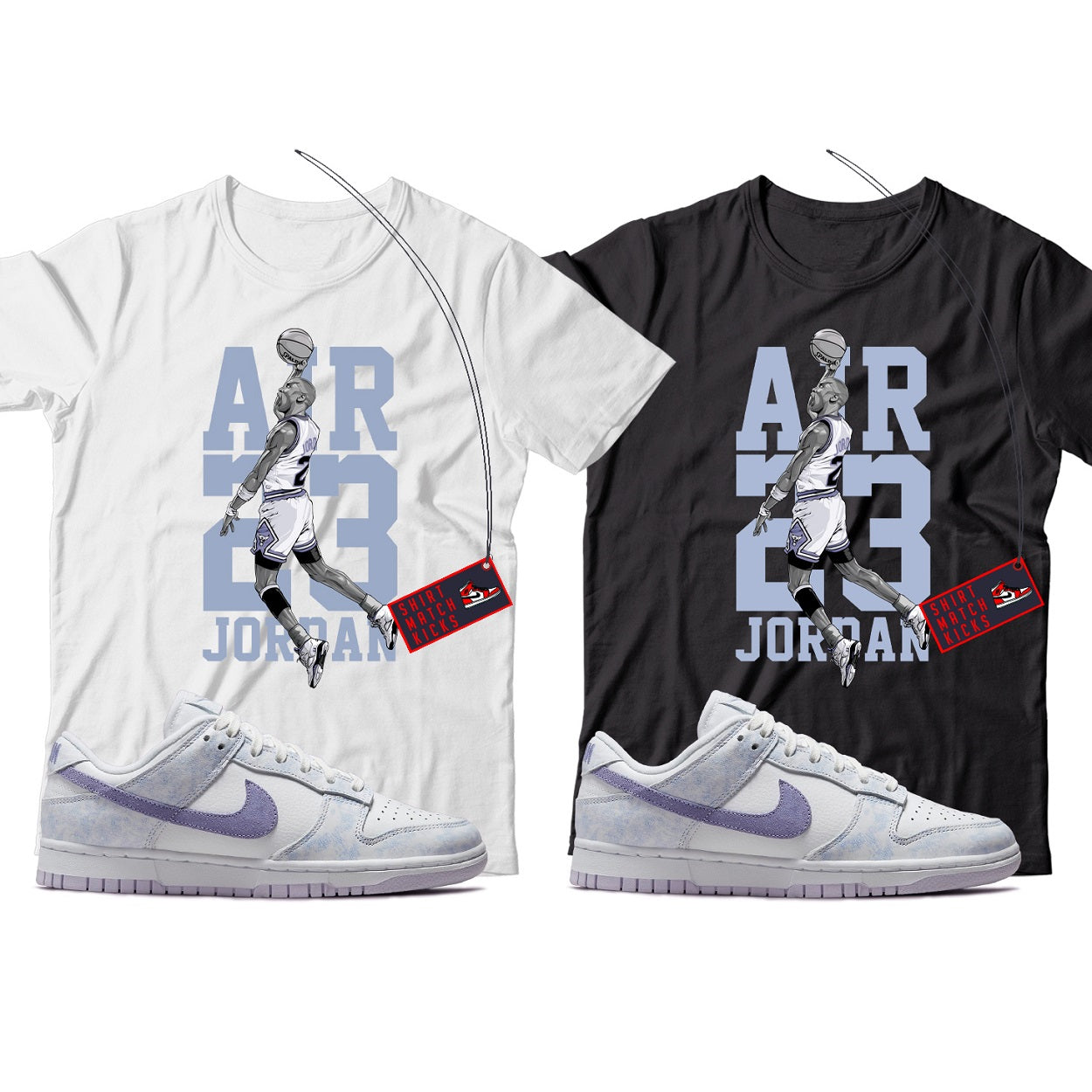 MJ T-Shirt Match Nike Dunk Low Purple Pulse