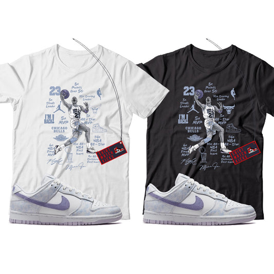 MJ(2) T-Shirt Match Nike Dunk Low Purple Pulse