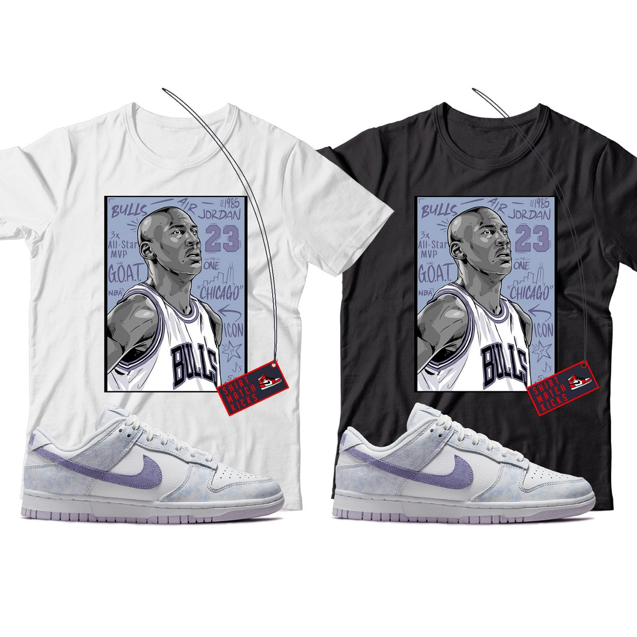 MJ(3) T-Shirt Match Nike Dunk Low Purple Pulse