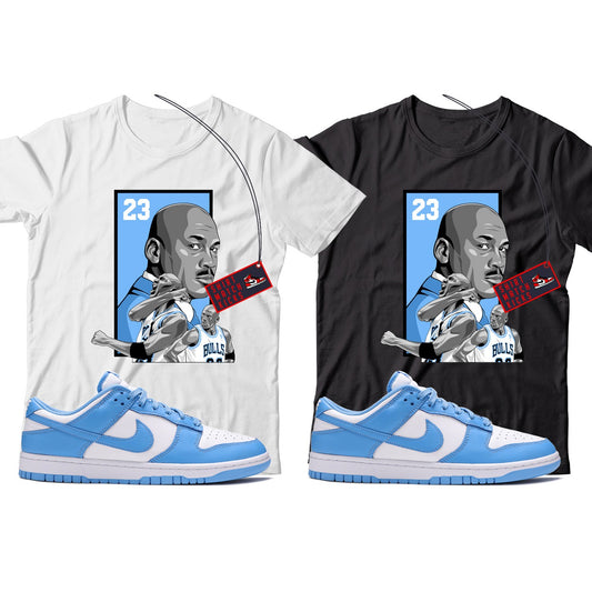 MJ T-Shirt Match Nike Dunk Low University Blue