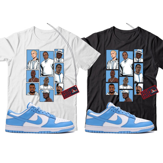 Rap T-Shirt Match Nike Dunk Low University Blue