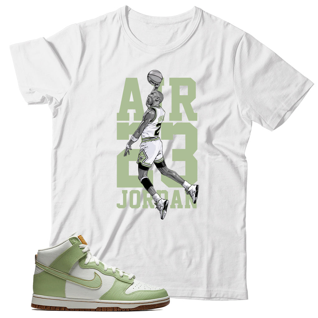 Dunk High Swoosh Honeydew shirt