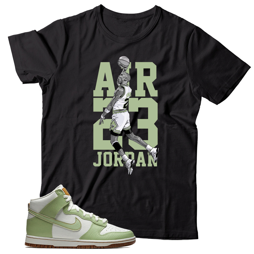 Dunk High Swoosh Honeydew shirt