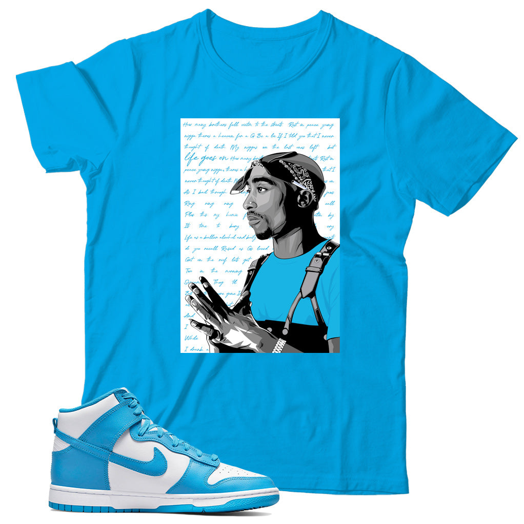 Dunk High Laser Blue shirt