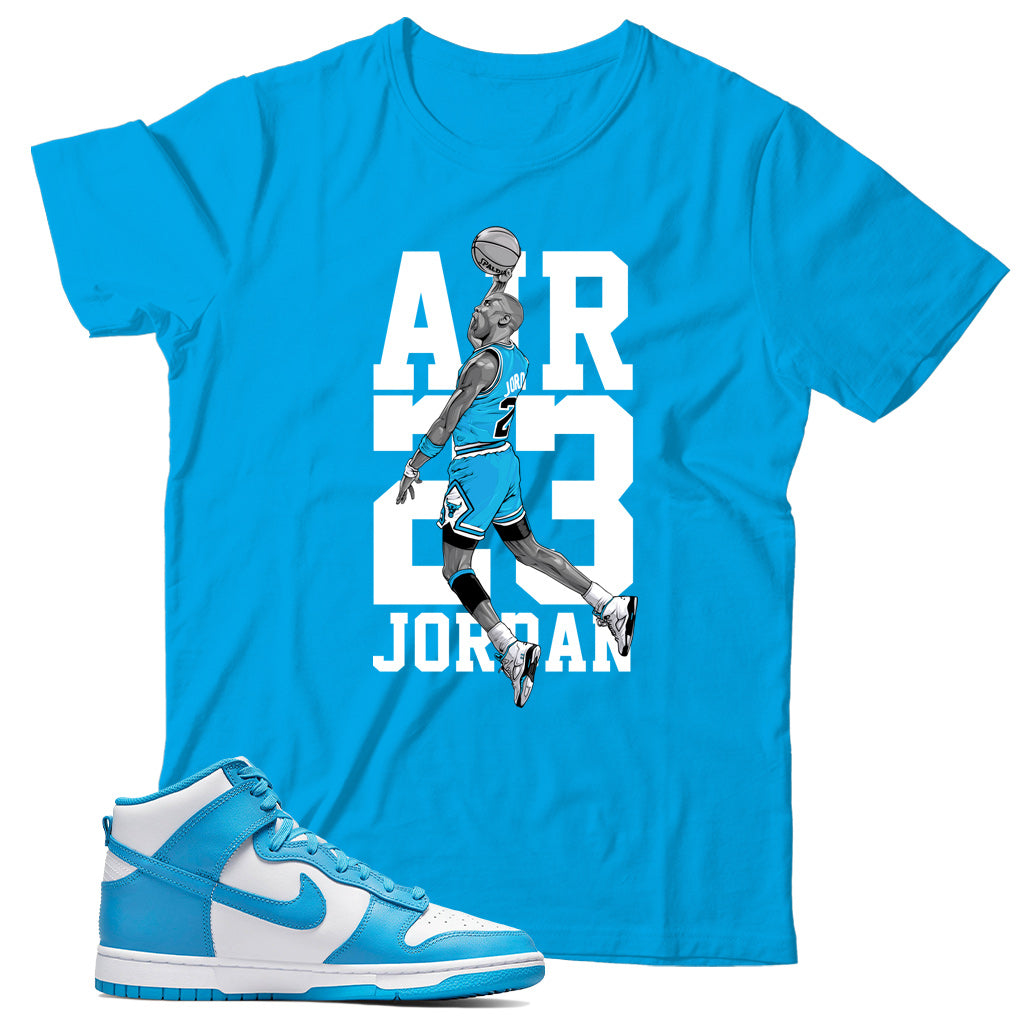 Dunk High Laser Blue shirt