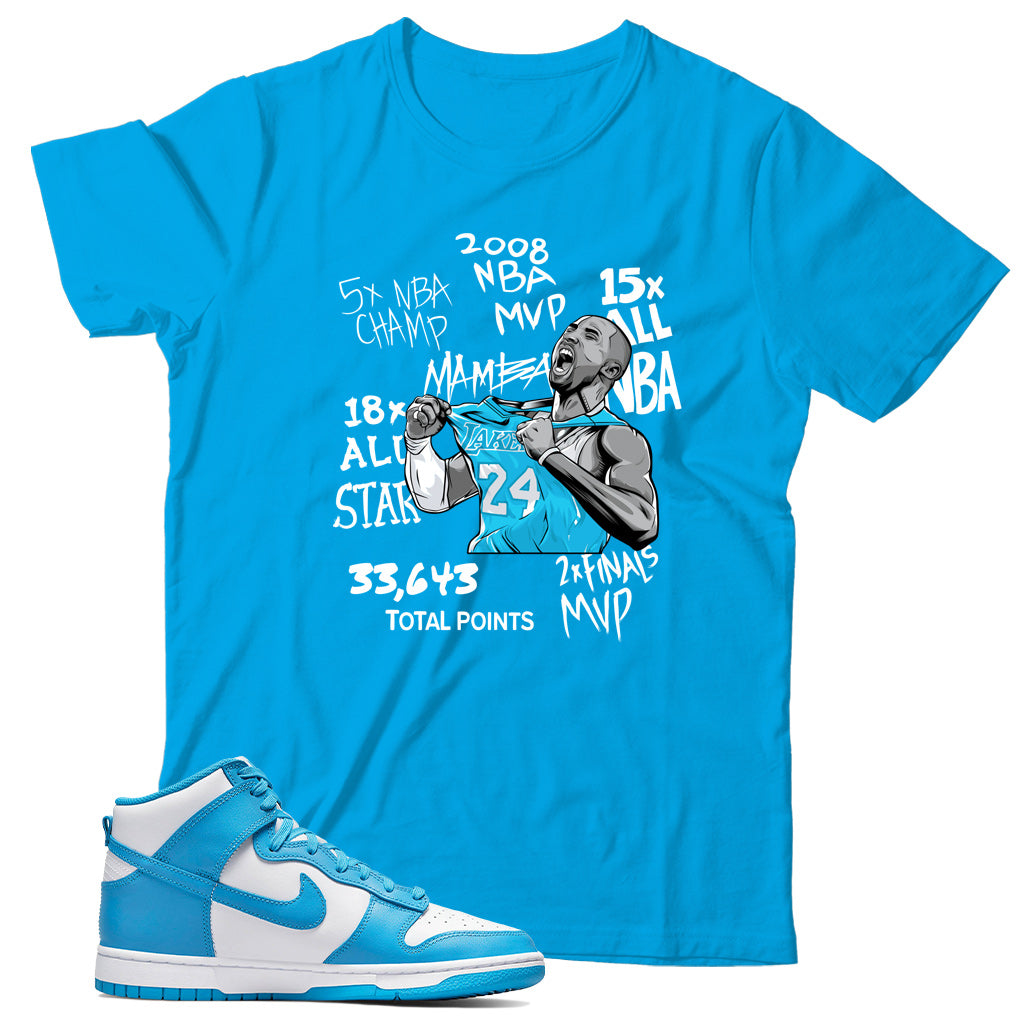 Dunk High Laser Blue t shirt