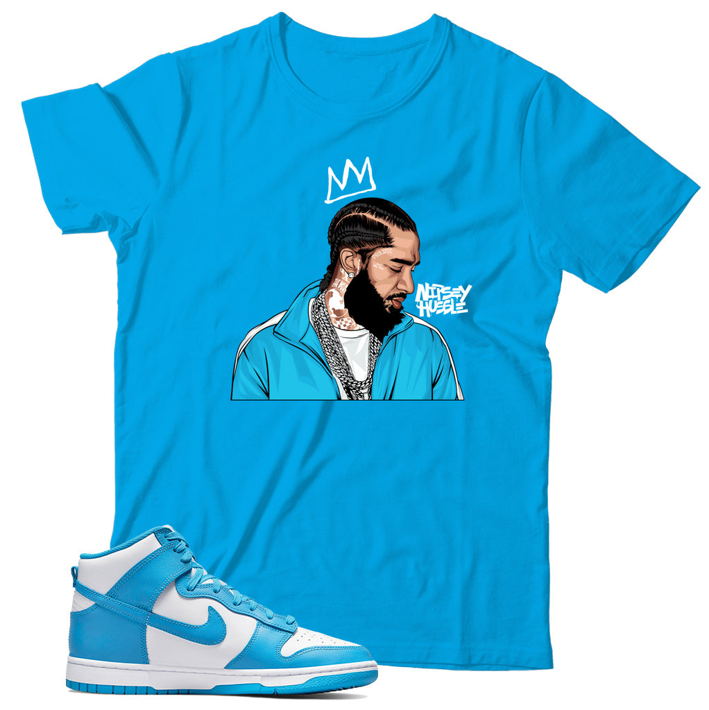 shirt match Dunk High Laser Blue