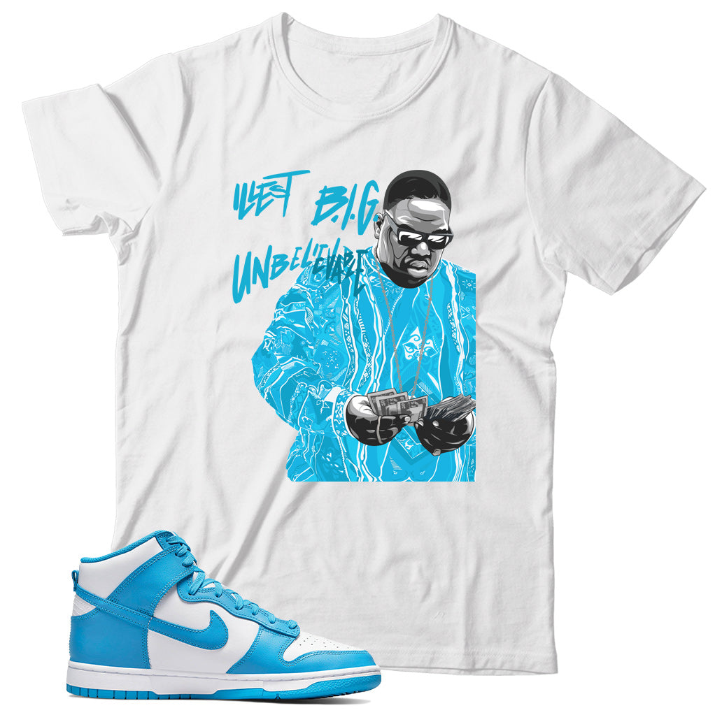 Dunk High Laser Blue shirt