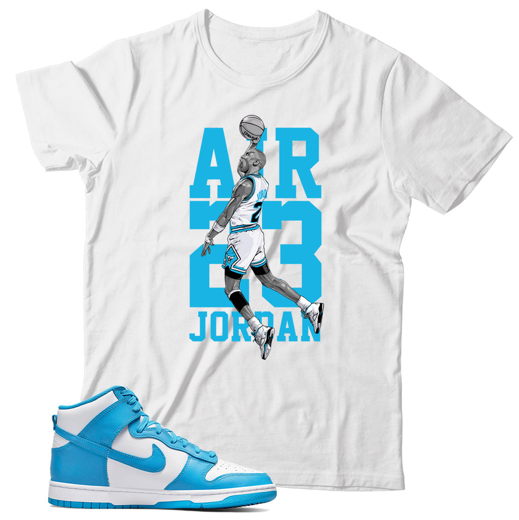 Dunk High Laser Blue shirt