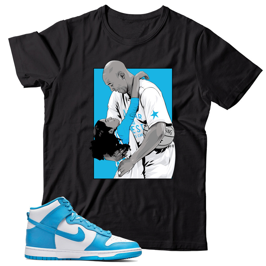 Dunk High Laser Blue shirt