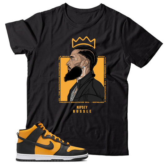 Dunk High Reverse Goldenrod shirt