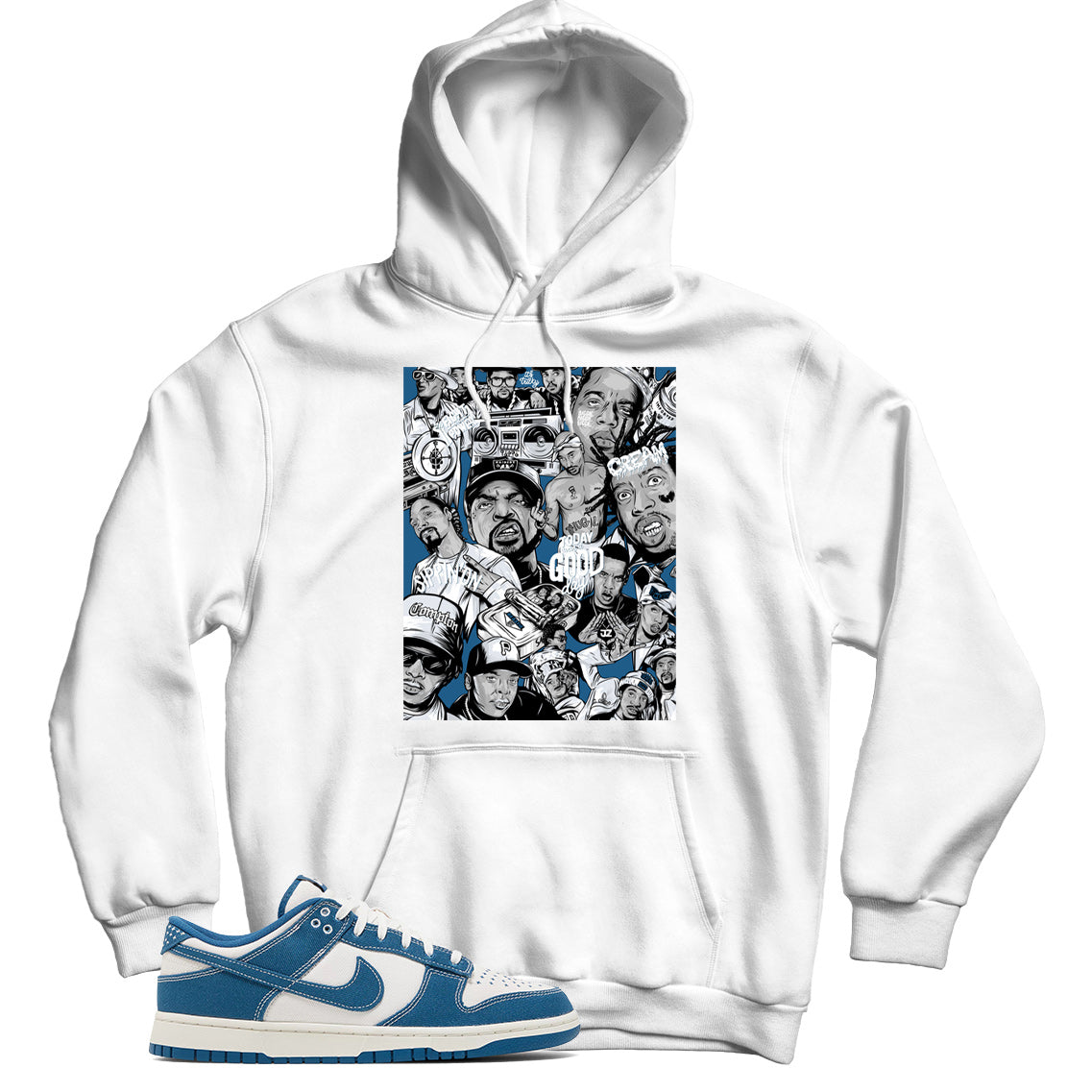 Dunk Low Industrial Blue Sashiko hoodie