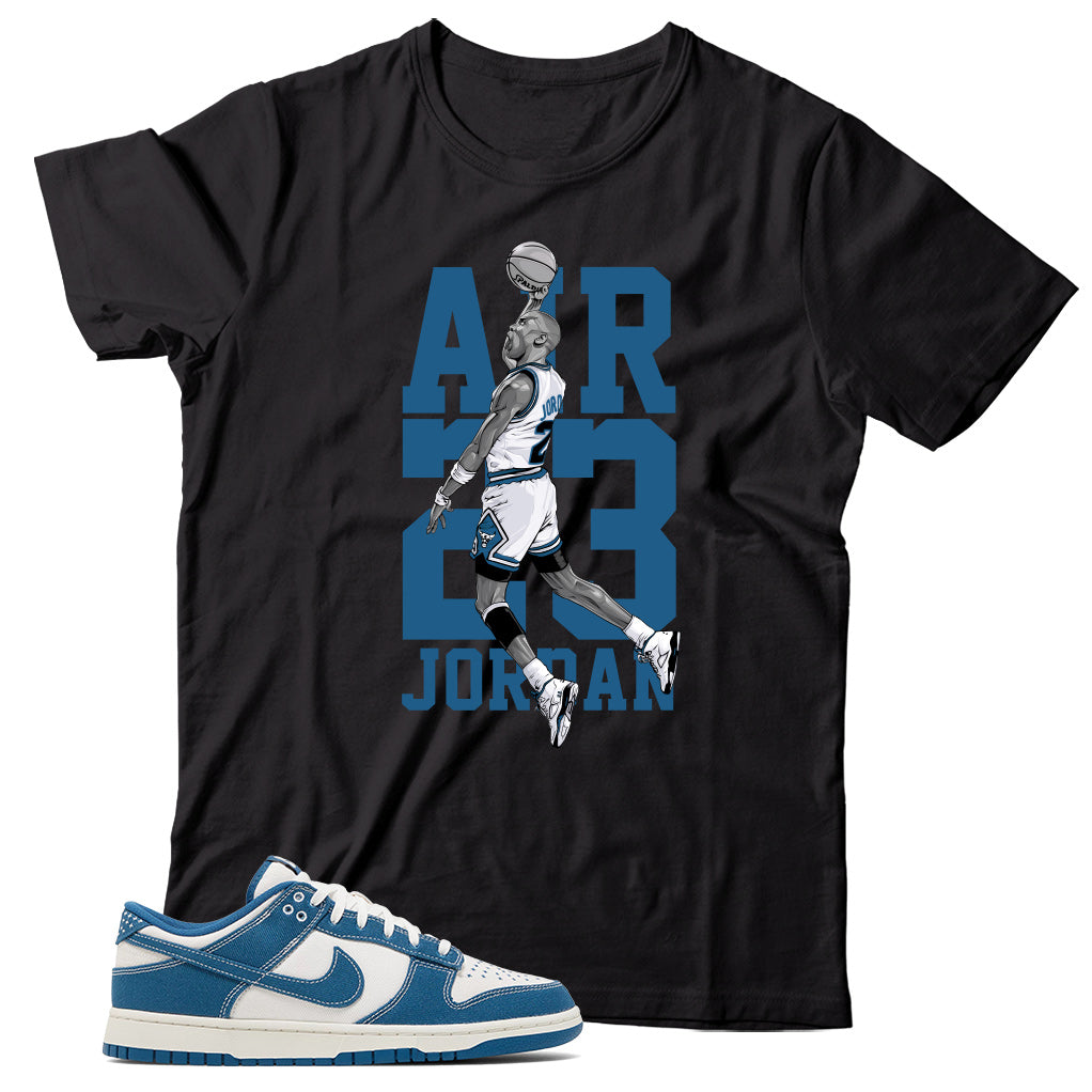 Nike Dunk Low Industrial Blue Sashiko Match T-Shirt