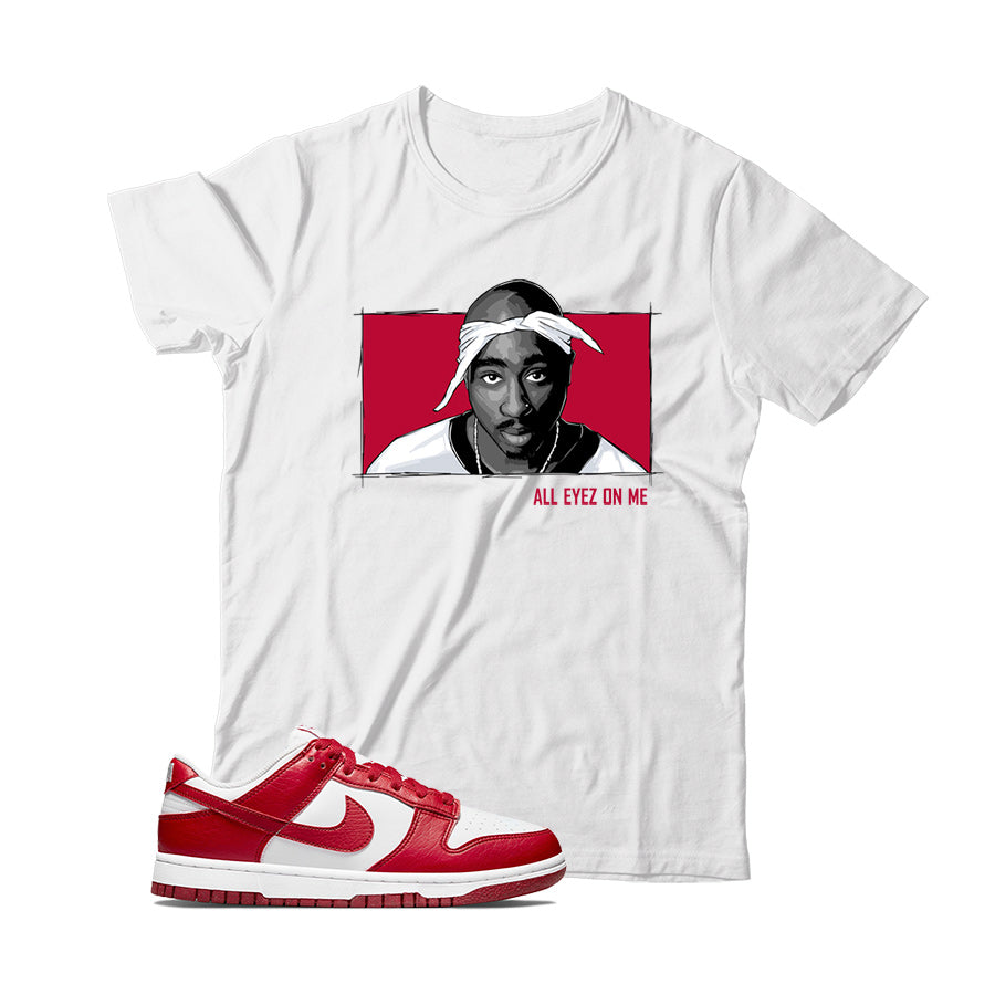 Nike Dunk Low White Gym Red shirt