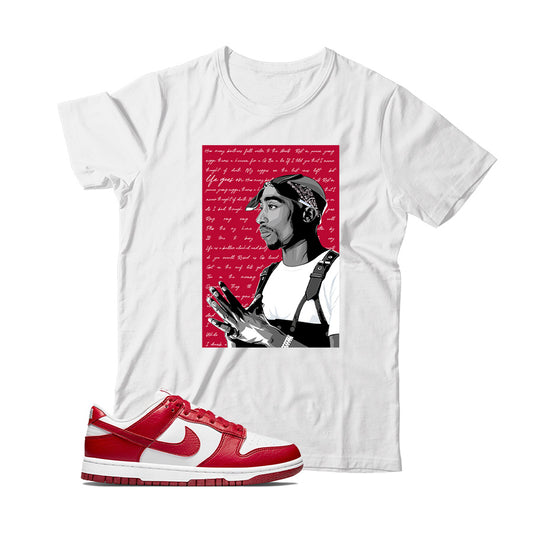 Nike Dunk Low White Gym Red shirt