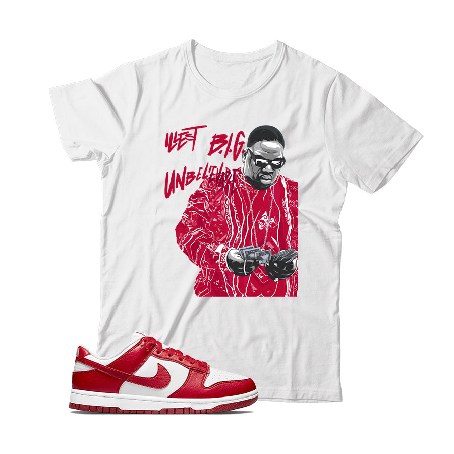 Dunk Low White Gym Red shirt