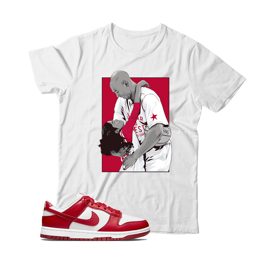 Dunk Low White Gym Red shirt