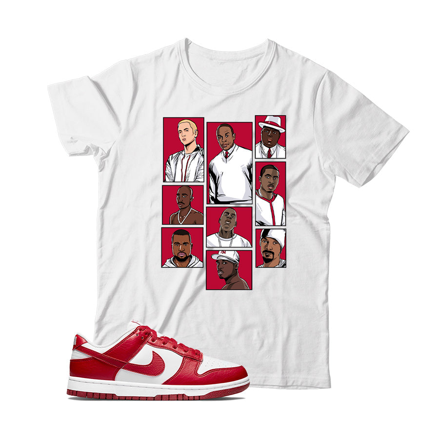 Dunk Low White Gym Red shirt