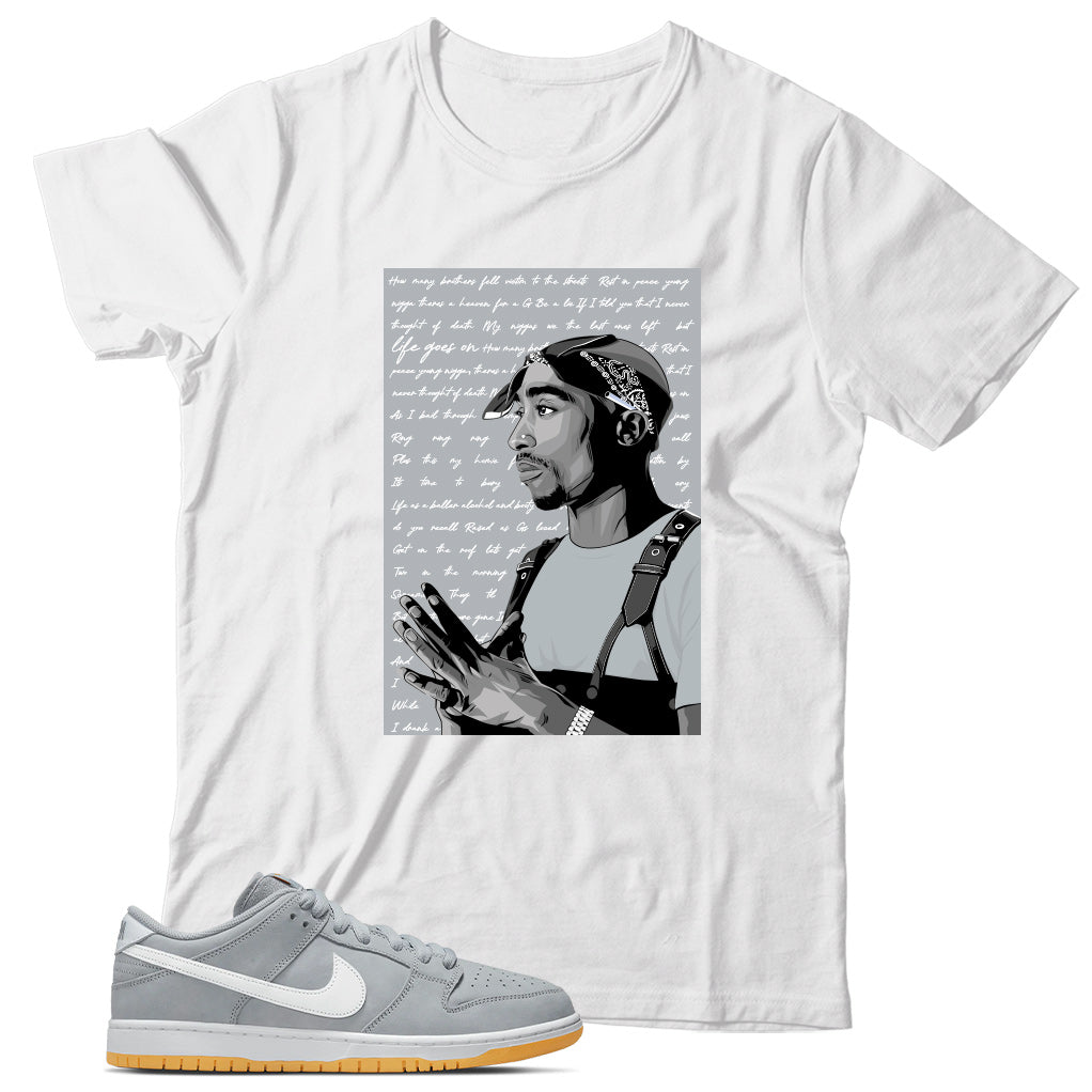 T-Shirt Match Nike Dunk Low Wolf Grey Gum