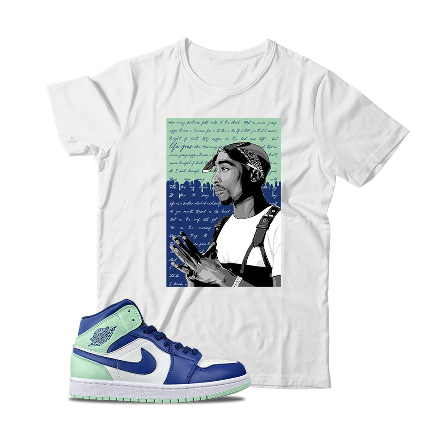 Jordan 1 Blue Mint shirt