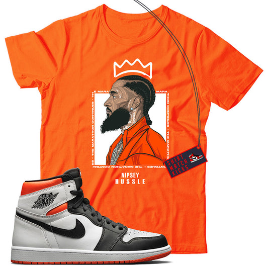 Nipsey T-Shirt Match Jordan 1 Electro Orange