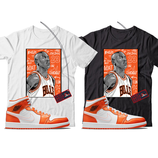 MJ(3)  T-Shirt Match Jordan 1 Metallic Orange