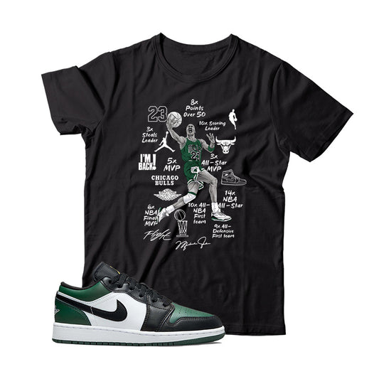 jordan low green toe shirt