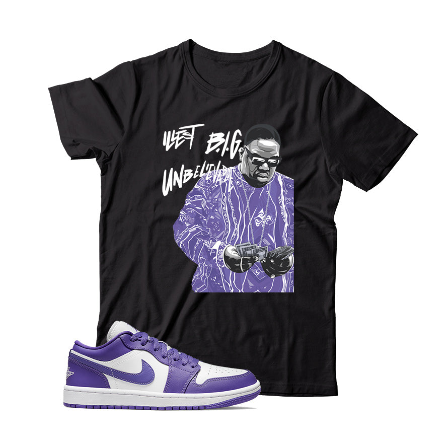 Biggie T-Shirt Match Jordan 1 Low Psychic Purple