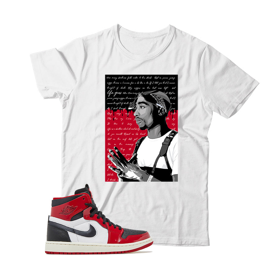 Jordan 1 Zoom Patent Red shirt