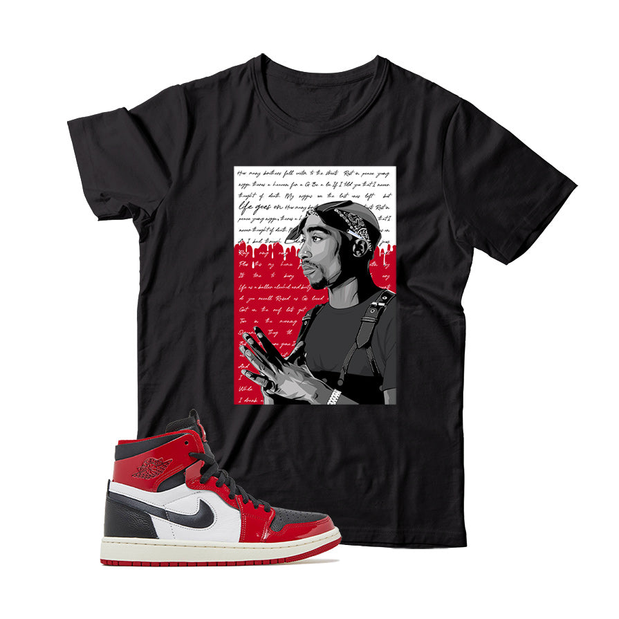 Jordan 1 Zoom Patent Red shirt