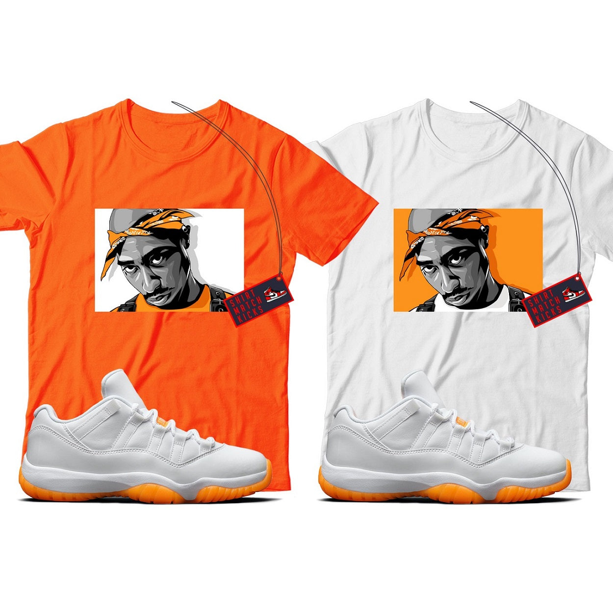 2 Pac T-Shirt Match Jordan 11 Low Citrus