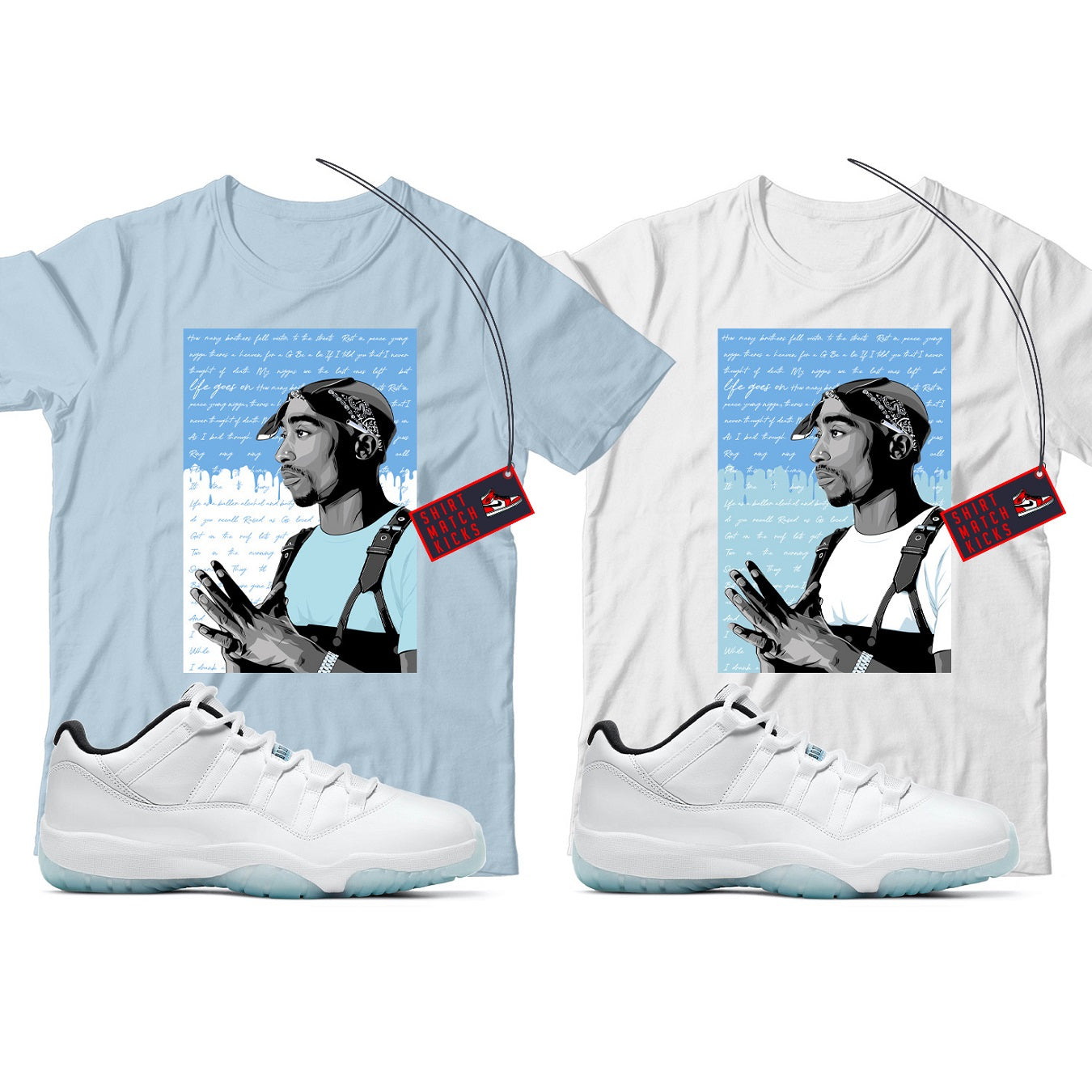 2 Pac T-Shirt Match Jordan 11 Low Legend Blue – Shirt Match Kicks