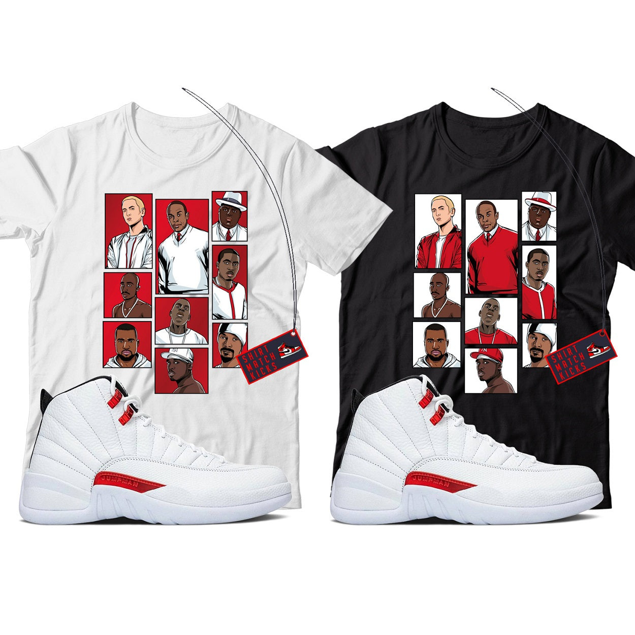 Rap T-Shirt Match Jordan 12 Twist